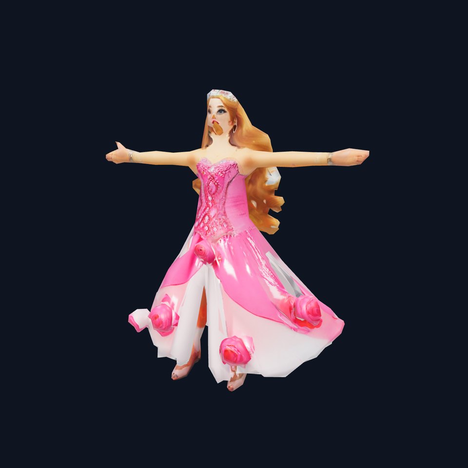 Princess Doll Pink Dress model pack